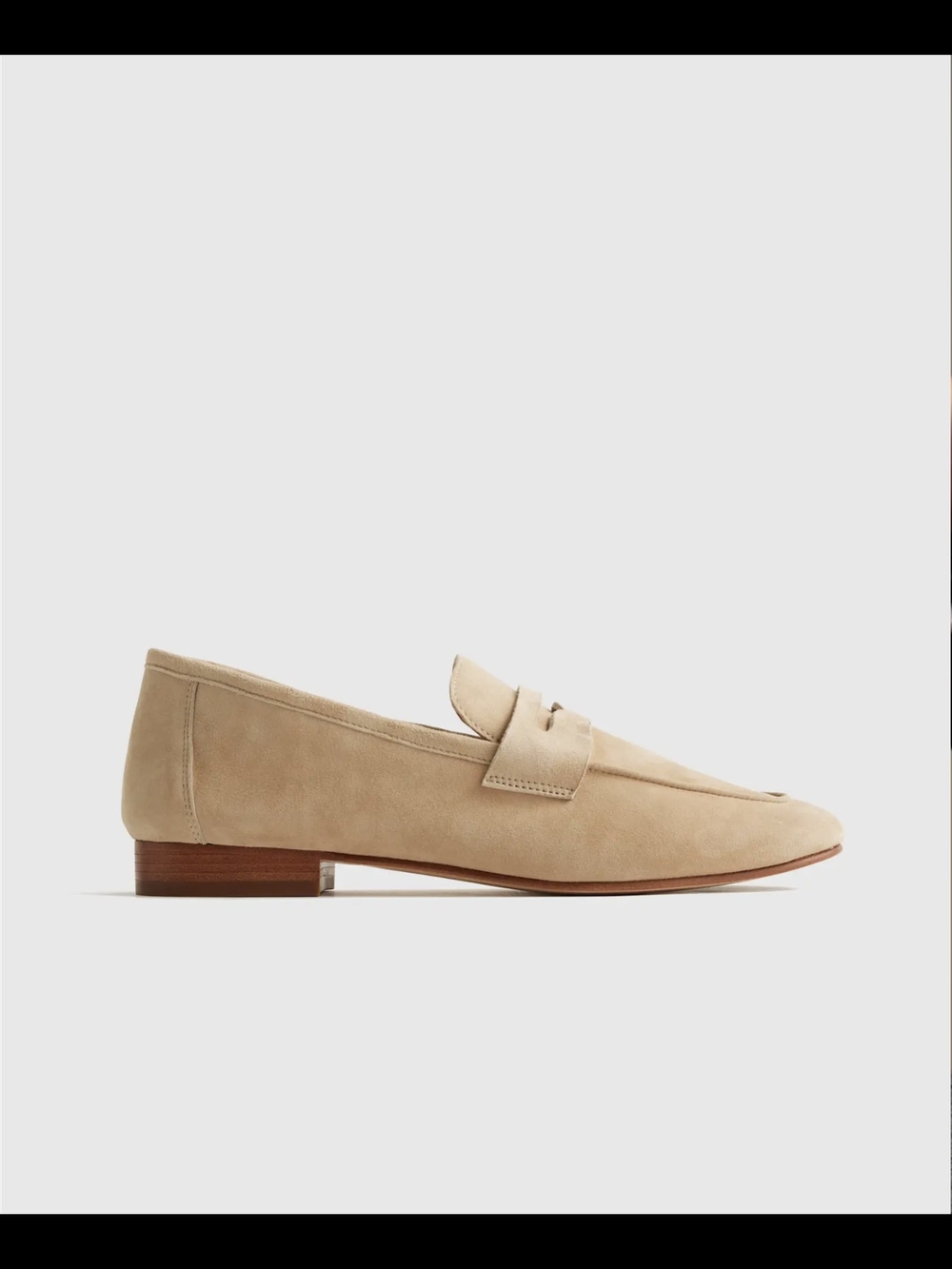 Quince Suede Penny Loafers Almond Size 9.5
